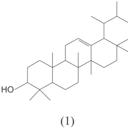 FIGURE 1  - Structures of α- (1) and β- amyrin (2).
