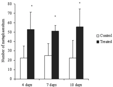 FIGURE 1 - Effect of treatment of cutaneous wounds after  4, 7 and 10 days with ointment containing 1% ethyl-acetate  fraction from stem bark of S
