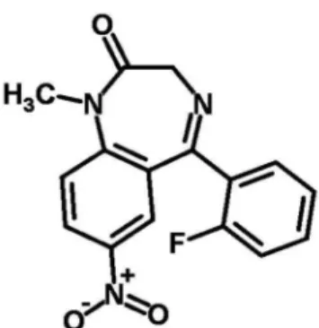 FIGURE 1  – Fluorine molecule of flunitrazepam. Source:  