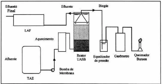 FIGURA 1 – Desenho esquemático do sistema laboratorial de tratamento.