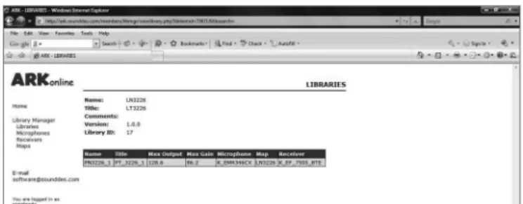Figure 2. Screen with the library defined for BTE.