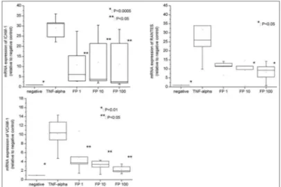 Figure 4. Protein levels of nuclear NF- κβ  measured by ELISA. All the  relative values were compared to negative control (considered as 1.0).