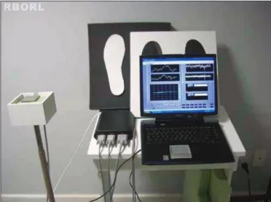 Figure 1. Equipment utilized in the study: Polhemus, notebook and  test platforms.