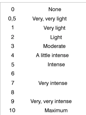 Figure 1. Modiied Borg Scale. Levels of dyspnea 10 .