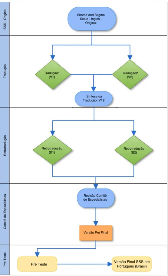 Figura 1 Fluxograma do processo de traduc ¸ão e adaptac ¸ão cultural.