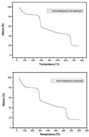 Fig. 1 – Values and curves obtained using thermogravimetric analysis