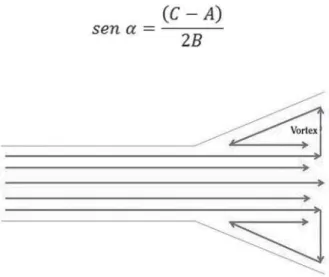 Fig. 8 - Schematic diagram of the flow within an aneurysm, with the formation of vortex