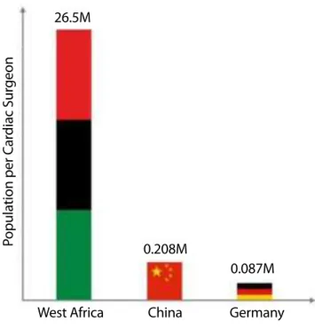 Fig. 1 - Population in million per cardiac surgeon [2] .