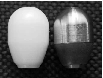 Figure  1.  Titanium  (right)  and  the  zirconia  (left)  Procera  abutments. 