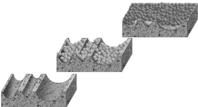 Figure 1. Schematic representation of the physical adsorption of nitrogen  to the surface sample