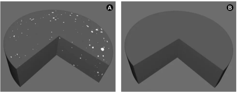 Figure 3. A: 3D rendering of a representative sample from the AH Plus group. B: 3D rendering of a  representative sample from AH Plus Jet ™  group