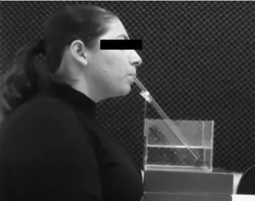 Figure 1. Example of phonation into glass tube immersed in water