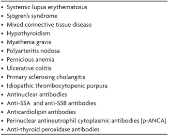 Table 1. Autoimmune disorders and serum autoantibodies asso- asso-ciated with neuromyelitis optica.