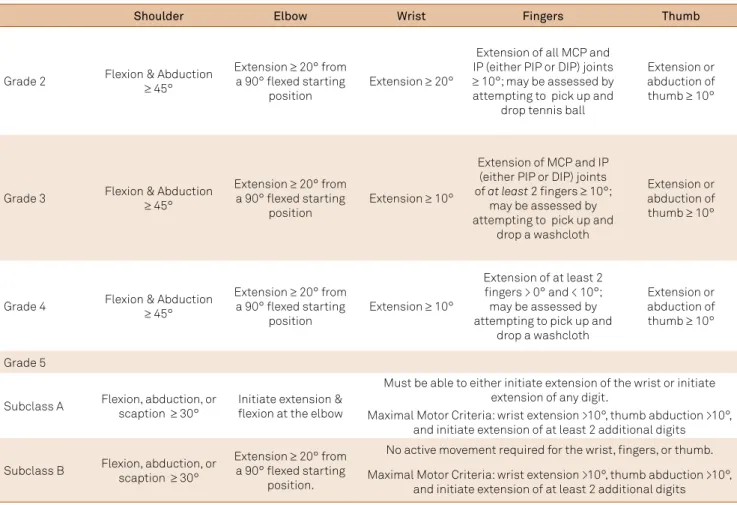 Table 1. University Alabama at Birmingham (UAB) Constraint Induced Therapy (CIT) Research Group Grade Table – Active Range of Motion