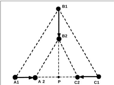 Figure 6 shows three-point motion patterns that combine parallax and perspective patterns in different ways to  produ-ce different perprodu-ceptual outcomes