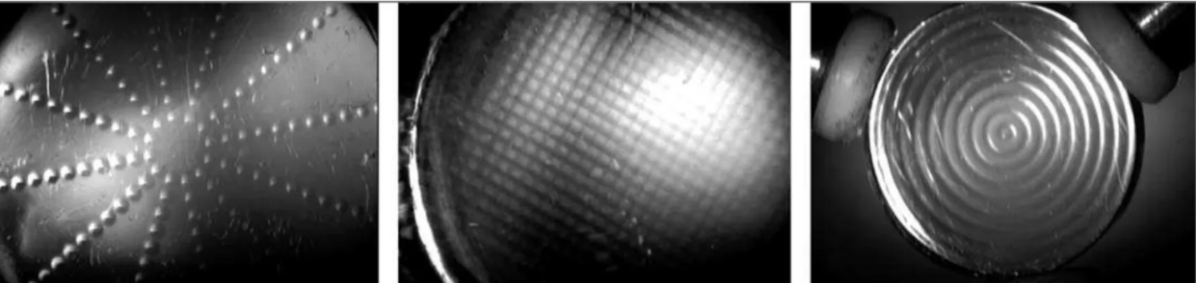 Figure 2 - Magnified digital photographs acquired on a Zeiss slit-lamp of the DOD sensor (left), the HS sensor (center), and the CYL sensor (right).