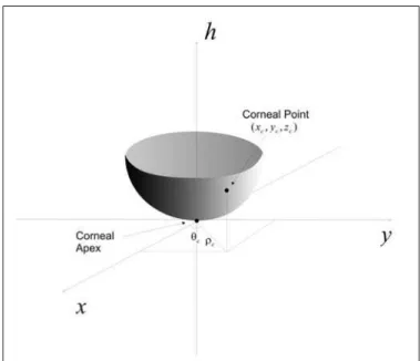 Figure 1 - Cylindrical coordinate system for representation of corneal elevation data