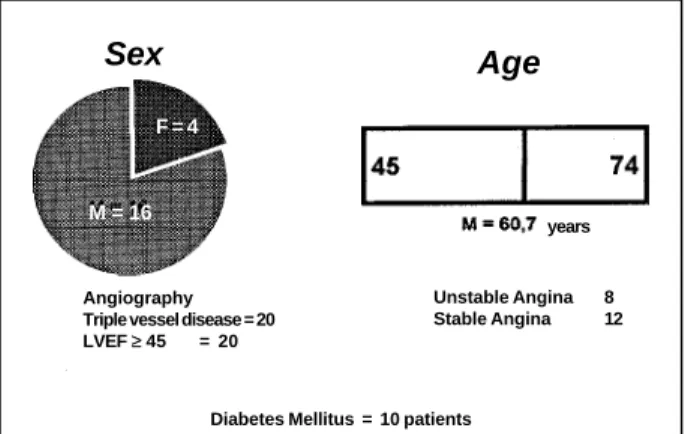 Table I - Type of surgery in patients who underwent transmyocardial revascularization (20 patients)