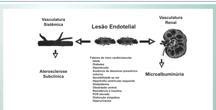 Fig. 2 - Relação observada com microalbuminúria e doença vascular.