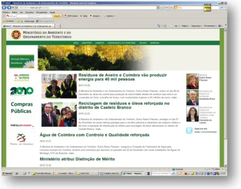 Figura 3 – Página web do MAOT 