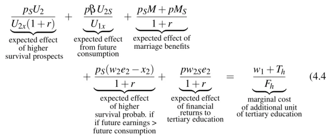 Table 4.1: Costs and Beneﬁts of Tertiary Education as in Becker, Hubbard, and Murphy (2010)