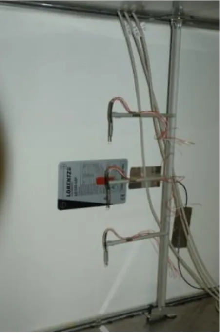 Fig. 5.5. Detail of the support structure for the three air temperature sensors 