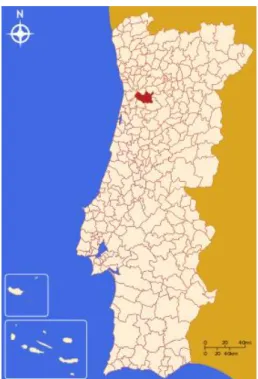 Figura 5.1 – Localização geográfica do local de estudo no mapa de Portugal Continental