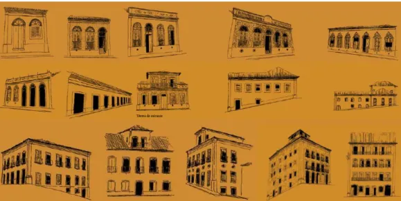 Figure 17 : Les différentes typologies de bâtiments du centre historique de São Luís.  