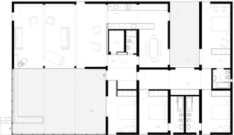 Fig. 10 Planta da TreeHouse T4E. Editada a partir da imagem disponível em (TreeHouse, 2012) 