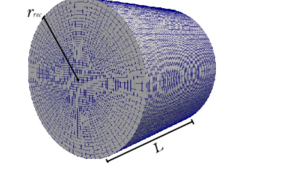 Figure 8: CFD mesh for the simulation of porous volumetric receiver