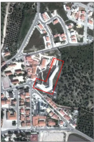 Figura  10 - Planta de Localização do Lar de  Idosos  de  Alcácer  do  Sal  (Fonte:  Google  Earth, 2012) 