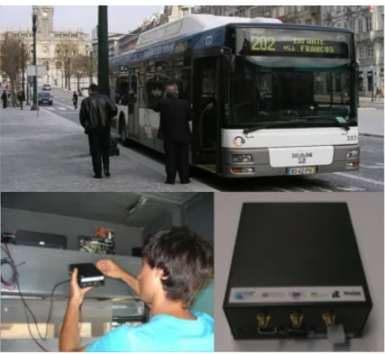Figure 2.3.  Deployment of OBUs in bus in Porto, Portugal. 