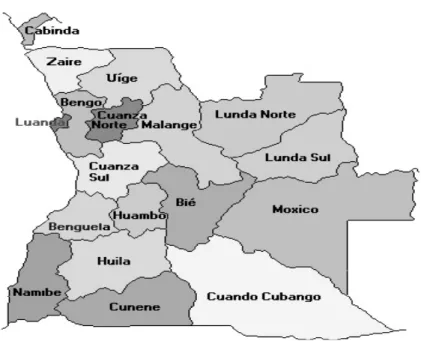 Figura nº 1: Localização geográfica da província do Huambo. 
