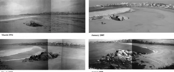 Figure 12. Panoramic views showing recent evolution of the Cabedelo sand spit. 