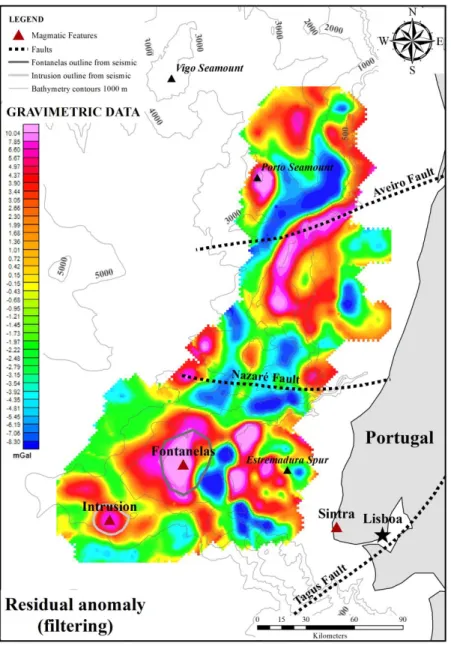 Figure 4.3. Regional anomaly map calculated through the filtering technique.  Figure 4.4