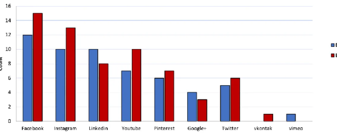 Graphic 2 Social media platforms used by companies. Source: Own elaboration. 