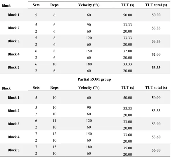 Table 4. Comparison of training volume between full and partial ROM groups. 