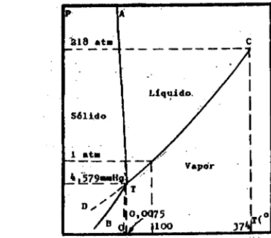 Figura 3.6 - Diagrama de fases da água (Machado, s.d.) 