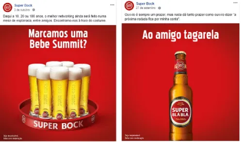 Figure 3 - Content Strategy of Super Bock | Examples