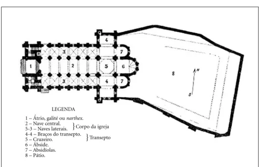 Fig. 6. Catedral de Lisboa. Planta reconstituyendo su topografía en el siglo XII (publicada por J