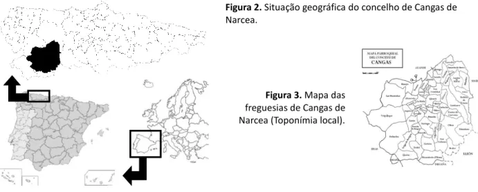 Figura 2. Situação geográfica do concelho de Cangas de  Narcea.     
