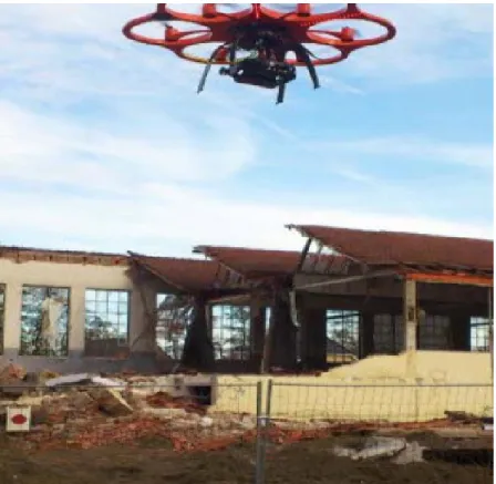 Figura 2.11: Aplicações de drones na construção civil (Daftry et al., 2015).