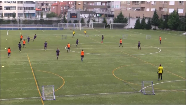 Figura 50 - Filmagem da sessão de treino (1) da equipa sub-16 do Futebol Clube do Porto 