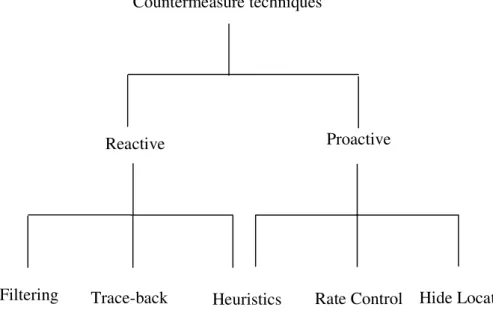 Figure 3.1: Countermeasure techniques against DoS attacks.