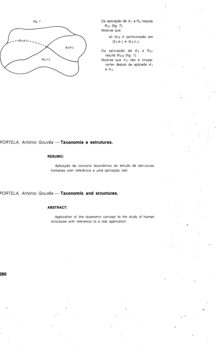 Fig.  7  Da  aplica<;:ao  de  A  1  a  n 3  resulta  n31  (fig.  7).  Note-se  que:  s6  [b3]  e  particionado  em  [b3  a1]  e  [b3  c1]