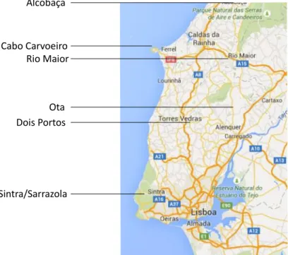Figura 7 - Mapa das estações hidrométricas (adaptado do GoogleEarth) 
