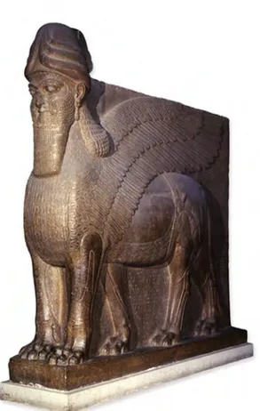 Fig. 9  Lamassu, estátua de leão alado do Palácio noroeste do rei ashurnasirpal ii, Kalhu, c
