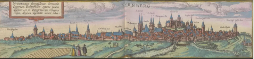 Fig. 3 – Georg Braun, Frans Hogenberg, Civitates Orbis Terrarum, 1572, vol. 1,  p. [123] (in http://objects.library.uu.nl/reader/index.php?obj=1874-357397&amp;lan