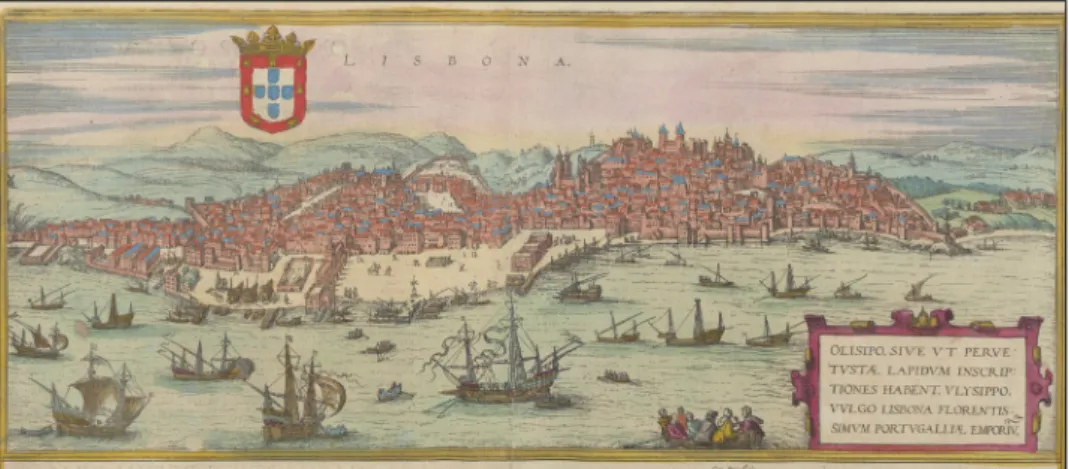 Fig. 2 – Georg Braun, Frans Hogenberg, Civitates Orbis Terrarum, 1572, vol. 1,  p. [18] (in http://objects.library.uu.nl/reader/index.php?obj=1874-357397&amp;lan