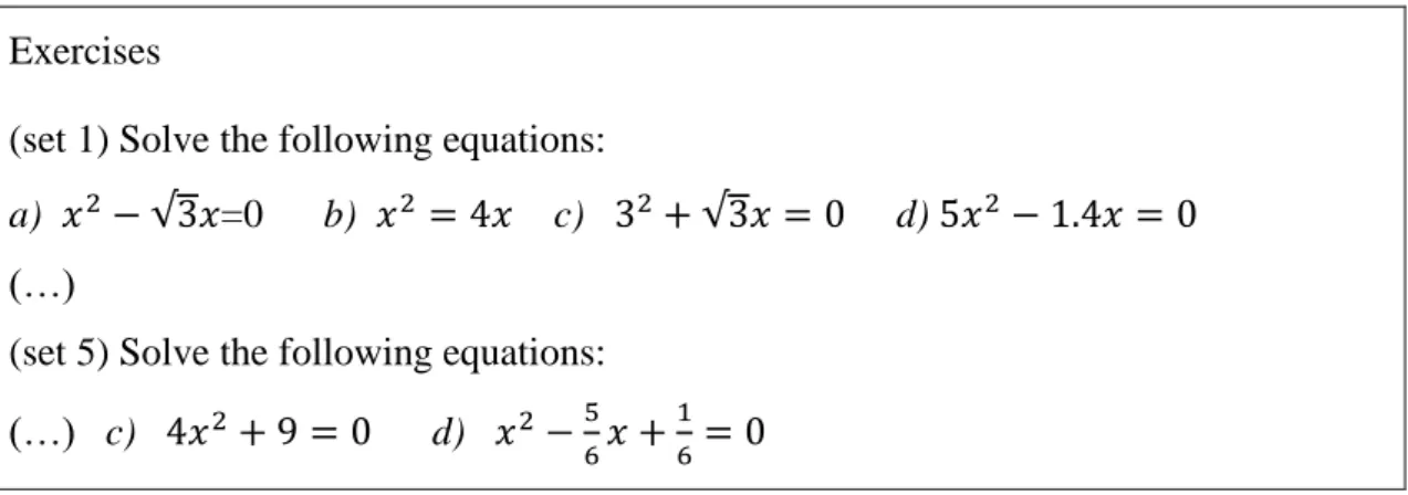 Figure 7 –First and last sets with exercises in section 11.
